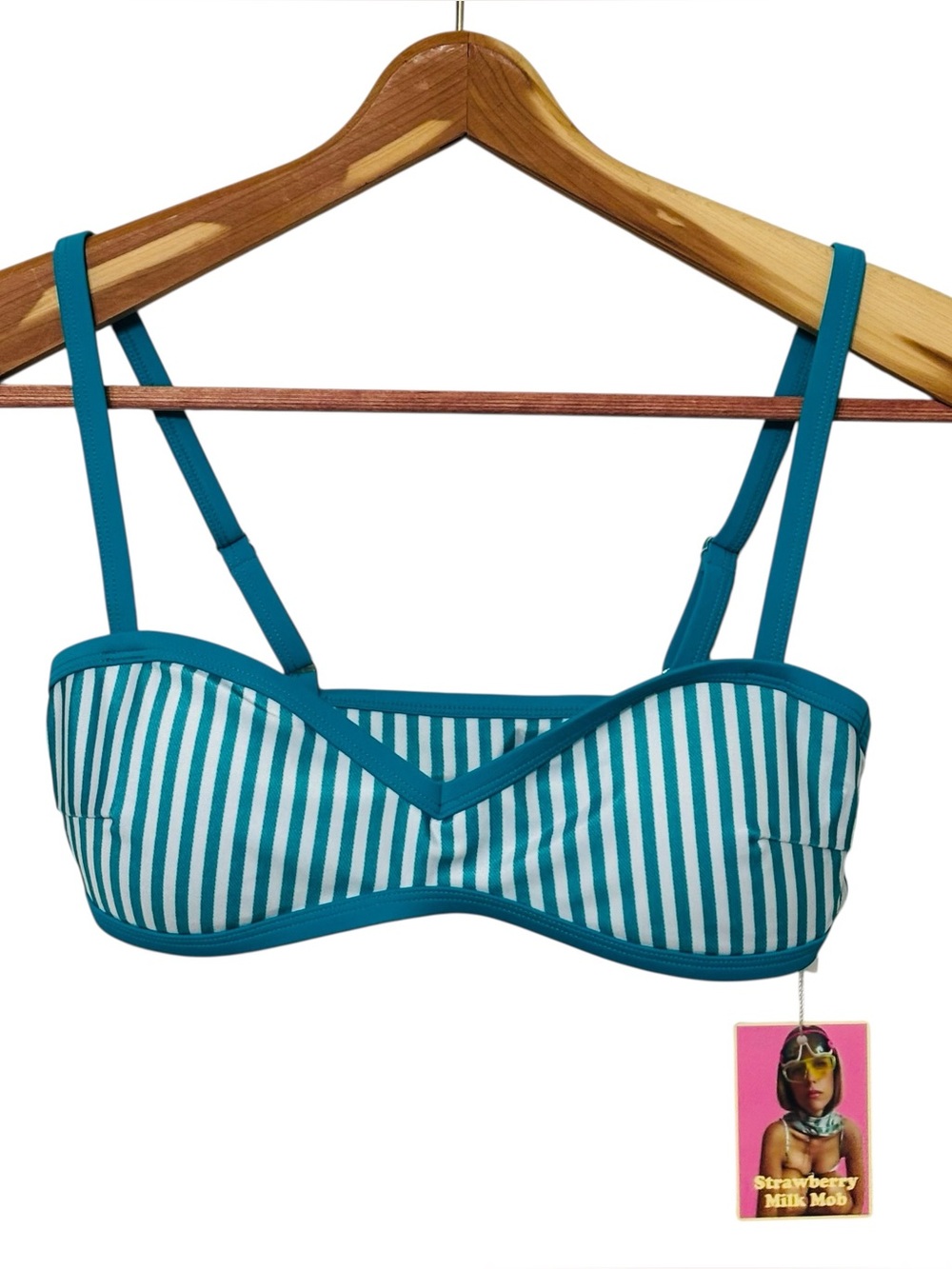 NWT Strawberry Milk Mob Gimme More Bikini Top Striped Size Medium